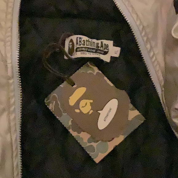 A Bathing Ape Quilted warm Winter Shark Skin Winter Jacket with original tags XL - Picture 8 of 14